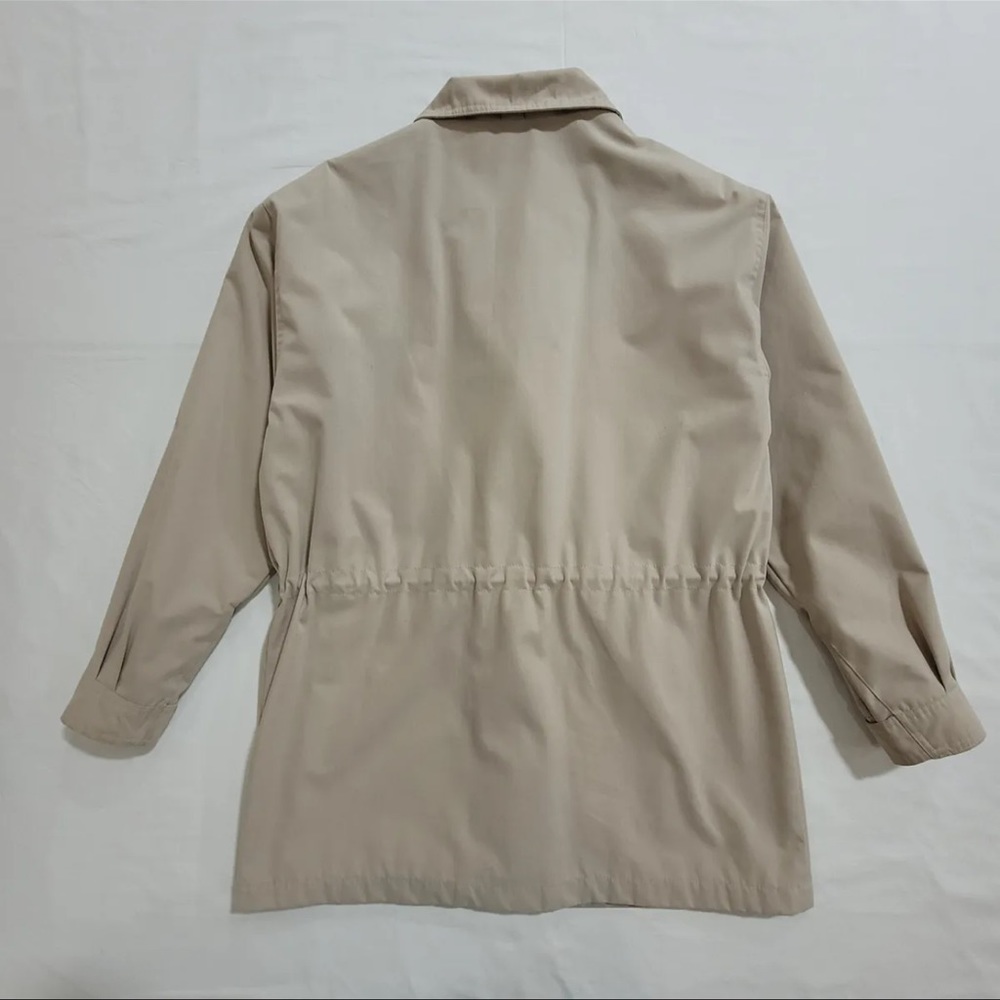 Cabin Creek Womens Coat W/Hood. 2XG. TanW/Pockets. Plaid Lining Mid Length. VTG - Picture 10 of 15